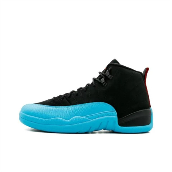 Men's Running weapon Air Jordan 12 Black/Blue Shoes 078